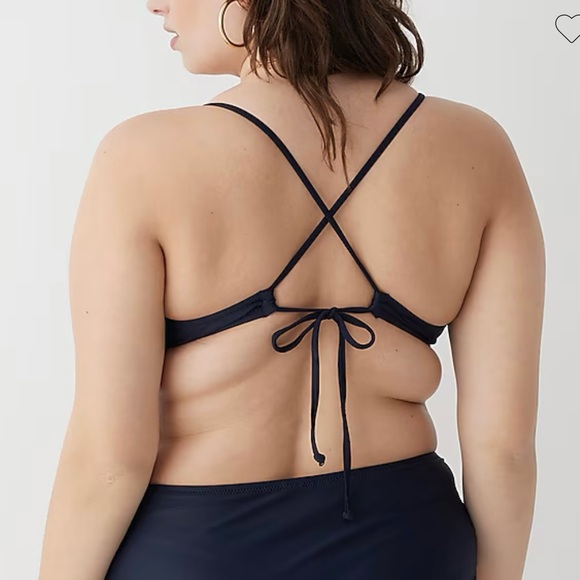 J. Crew | French Cross-Back Bikini Top, Navy Blue Color, Size XL - EUC - Picture 3 of 9